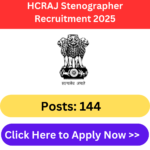 HCRAJ Stenographer Recruitment 2025